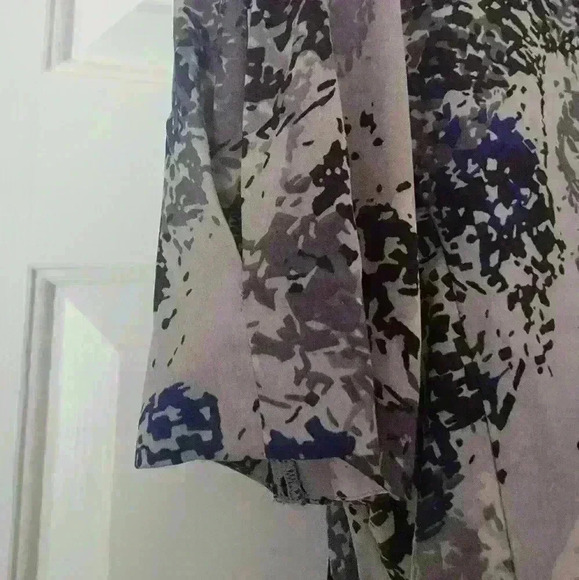 Banana Republic Petite Dress Gray Abstract Size 12P - Picture 8 of 15